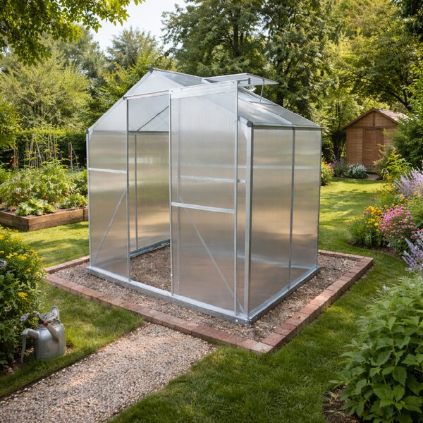 Skleník so základňou BestBerg BBGH‑406S / 2,5 m² / 130 × 190 × 194 cm / strieborná