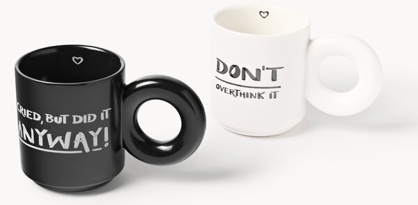Stohovateľné porcelánové hrnčeky's dekoračným motívom Tutti, 2 ks