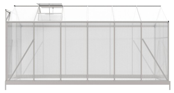 Skleník so základňou BestBerg BBGH‑1206S / 7,05 m² / 371 × 190 × 194 cm / strieborná