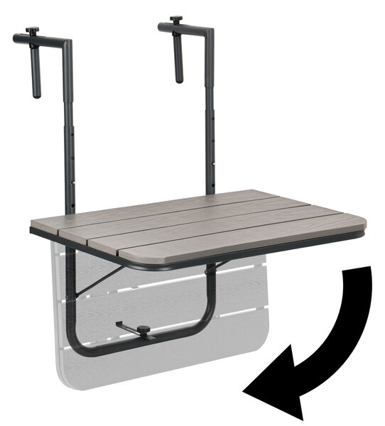 TZB Závesný balkónový stôl Aretto 60 cm sivý