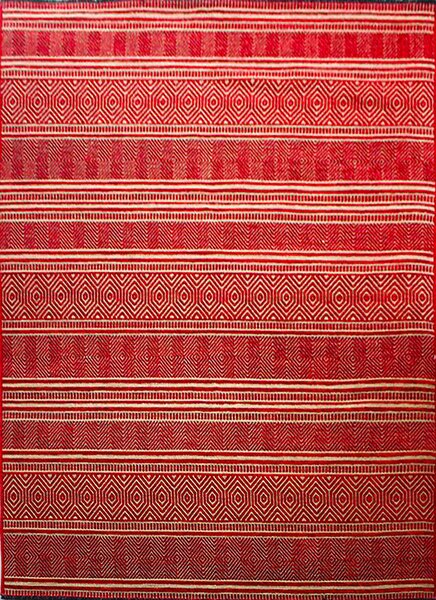 Koberec Saran G001 RED – červený vzorovaný obdĺžnik Rozmer: 60x100 cm