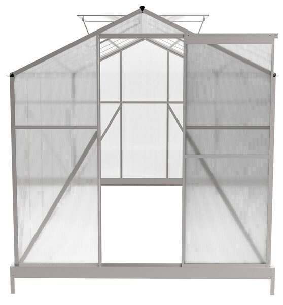 Skleník so základňou BestBerg BBGH‑1206S / 7,05 m² / 371 × 190 × 194 cm / strieborná