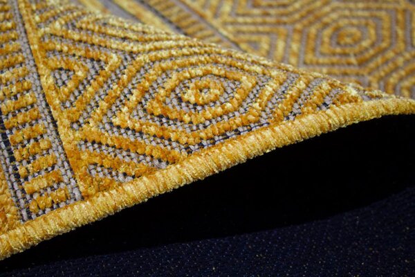 Koberec Saran G001 YELLOW – žltý vzorovaný obdĺžnik Rozmer: 60x100 cm