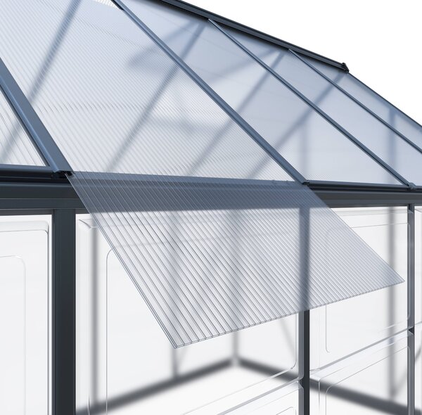 Skleník so základňou BestBerg SH‑9B / 9 m² / 480 × 182 × 208 cm / čierny