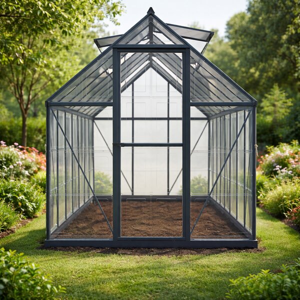 Skleník so základňou BestBerg SH‑9B / 9 m² / 480 × 182 × 208 cm / čierny