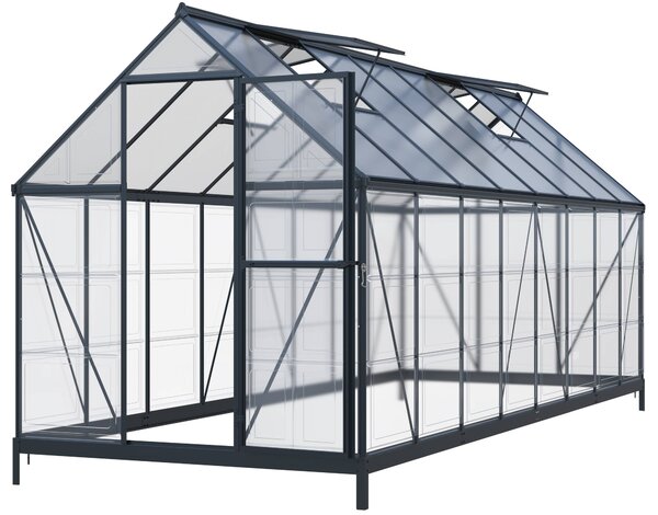 Skleník so základňou BestBerg SH‑9B / 9 m² / 480 × 182 × 208 cm / čierny