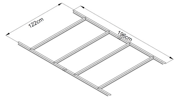 Základňa BBSH‑ZD67 pre záhradný domček BestBerg ZD‑67 / 122 × 196 cm / oceľ / strieborná