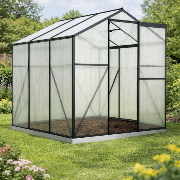 Skleník so základňou BestBerg BBGH-606B / 3,61 m² / 190 × 190 × 194 cm / čierna