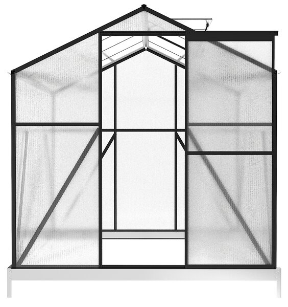 Skleník so základňou BestBerg BBGH-806B / 4,8 m² / 252 × 190 × 194 cm / čierna