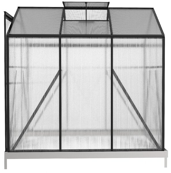 Skleník so základňou BestBerg BBGH-606B / 3,61 m² / 190 × 190 × 194 cm / čierna