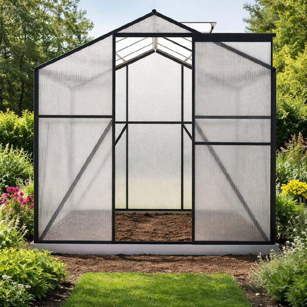 Skleník so základňou BestBerg BBGH-806B / 4,8 m² / 252 × 190 × 194 cm / čierna