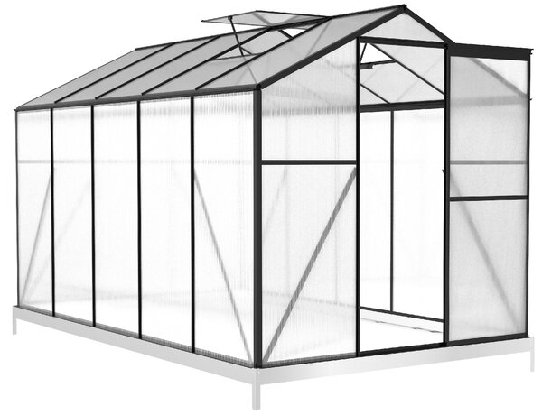 Skleník so základňou BestBerg BBGH‑1006B / 5,95 m² / 313 × 190 × 194 cm / čierna