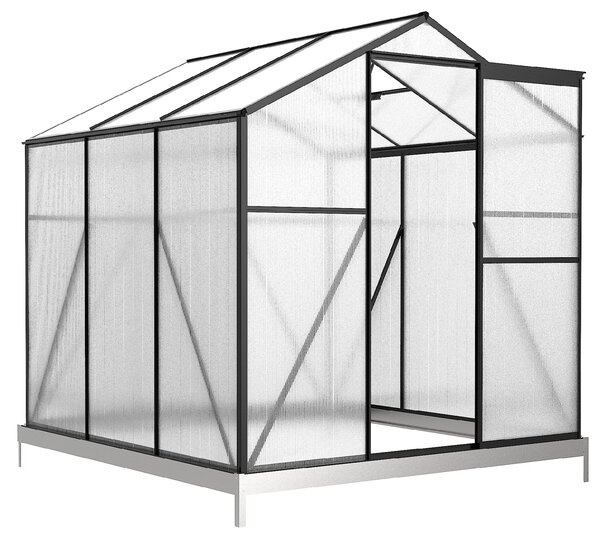 Skleník so základňou BestBerg BBGH-606B / 3,61 m² / 190 × 190 × 194 cm / čierna