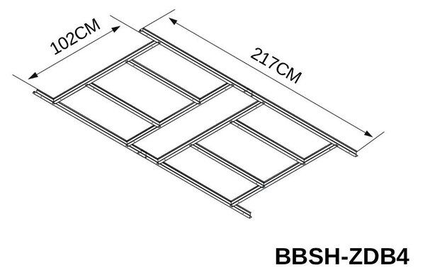 Základňa BBSH-ZDB4 pre záhradný domček BestBerg ZDB-4 / 102 × 217 cm / oceľ / strieborná
