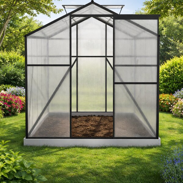 Skleník so základňou BestBerg BBGH‑1006B / 5,95 m² / 313 × 190 × 194 cm / čierna