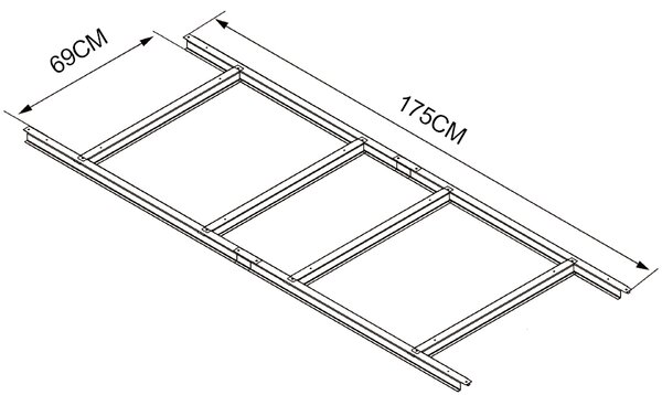 Základňa BBSH-ZDB2 pre záhradný domček BestBerg ZDB-2 / 69 × 175 cm / oceľ / strieborná