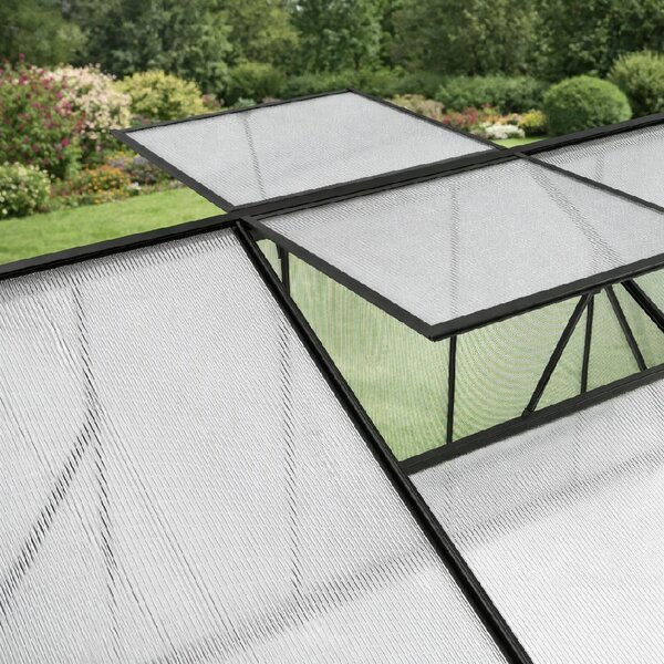 Skleník so základňou BestBerg BBGH‑1006B / 5,95 m² / 313 × 190 × 194 cm / čierna