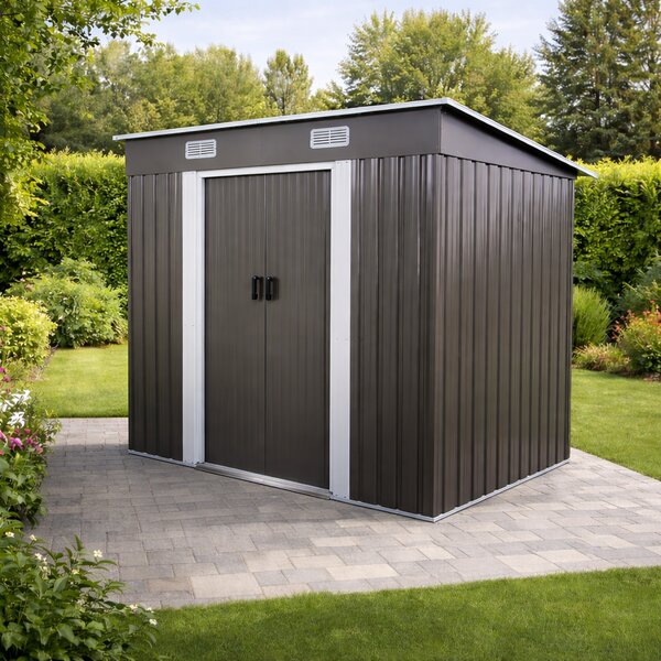 Záhradný domček BestBerg BBSH-406G / 2,25 m² / 121 x 194 x 192 cm / sivá