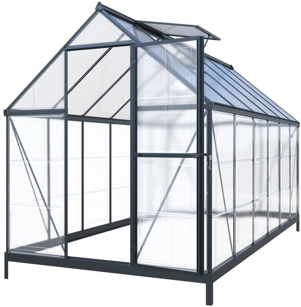 Skleník so základňou BestBerg SH‑6B / 6,6 m² / 364 × 182 × 208 cm / čierna