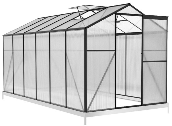 Skleník so základňou BestBerg BBGH‑1206B / 7,05 m² / 371 × 190 × 194 cm / čierna