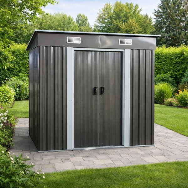 Záhradný domček BestBerg BBSH-406G / 2,25 m² / 121 x 194 x 192 cm / sivá