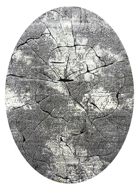 Oválny koberec Miami 129 GREY – sivý so vzorom, 140x190 / 160x220 Rozmer: 140x190 cm