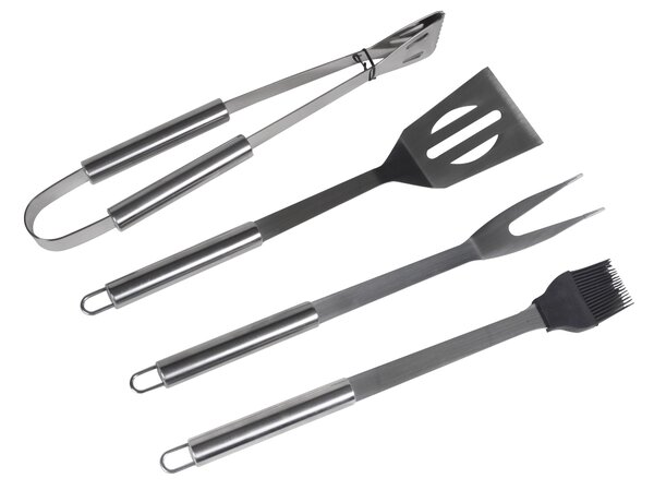 Nehrdzavejúce grilovacie náradie BestBerg BBBQ-4BT / 4 ks / čierna/strieborná