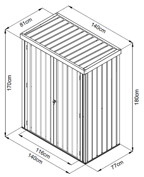 Záhradný domček BestBerg ZS-25A / 1,1 m² / 81 × 140 × 180 cm / antracitová