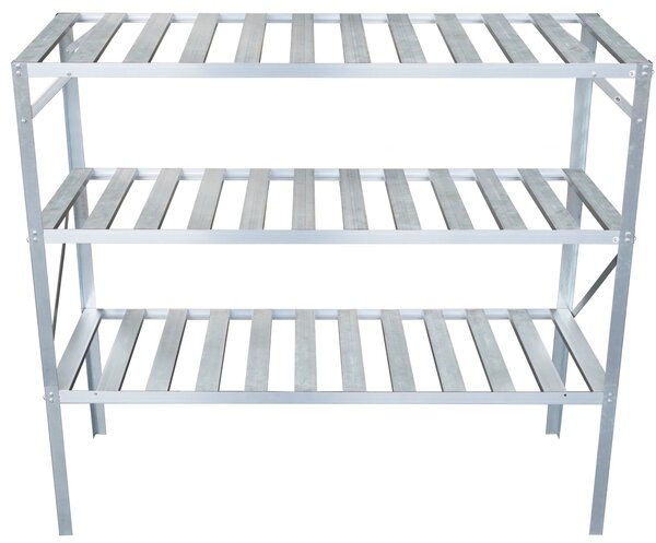 Záhradný regál do skleníka BestBerg BB-GSB3 / 3 police / 126 x 50 x 113 cm / strieborná