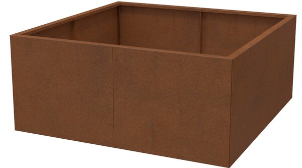 Vyvýšený cortenový záhradný záhon BestBerg BBGR-430CT / 430 l / 100 x 100 x 43 cm / corten
