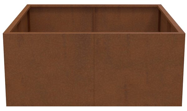 Vyvýšený cortenový záhradný záhon BestBerg BBGR-430CT / 430 l / 100 x 100 x 43 cm / corten