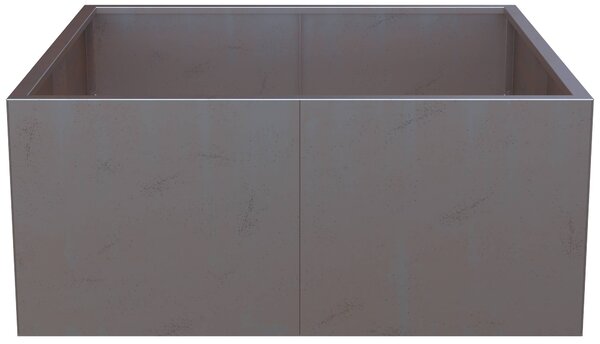 Vyvýšený cortenový záhradný záhon BestBerg BBGR-430CT / 430 l / 100 x 100 x 43 cm / corten
