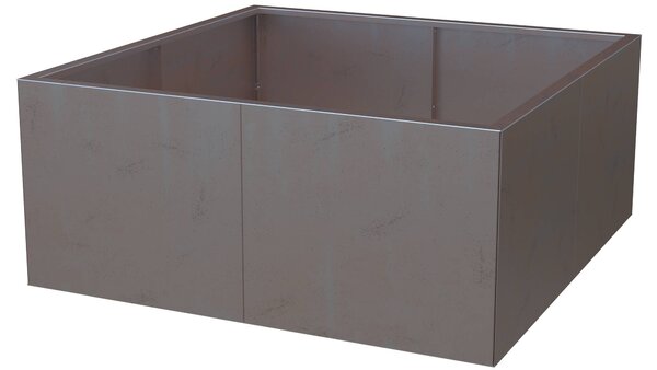 Vyvýšený cortenový záhradný záhon BestBerg BBGR-430CT / 430 l / 100 x 100 x 43 cm / corten