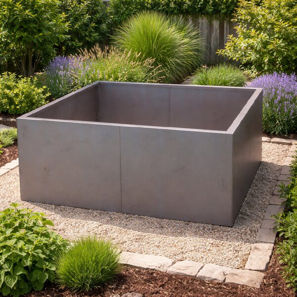 Vyvýšený cortenový záhradný záhon BestBerg BBGR-430CT / 430 l / 100 x 100 x 43 cm / corten