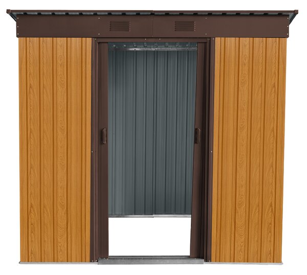 Záhradný domček BestBerg ZD-67RWB / 4,3 m² / 197 × 217 × 202 cm / dekor dreva/hnedá