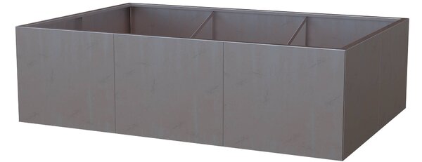 Vyvýšený cortenový záhradný záhon BestBerg BBGR-640CT / 640 l / 150 x 100 x 43 cm / corten
