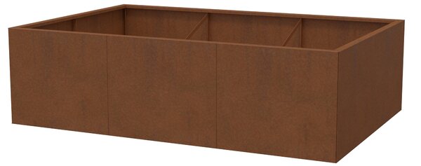 Vyvýšený cortenový záhradný záhon BestBerg BBGR-640CT / 640 l / 150 x 100 x 43 cm / corten