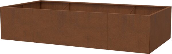 Vyvýšený cortenový záhradný záhon BestBerg BBGR-860CT / 860 l / 200 x 100 x 43 cm / corten