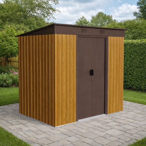 Záhradný domček BestBerg ZD-67RWB / 4,3 m² / 197 × 217 × 202 cm / dekor dreva/hnedá