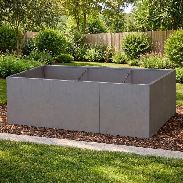 Vyvýšený cortenový záhradný záhon BestBerg BBGR-640CT / 640 l / 150 x 100 x 43 cm / corten