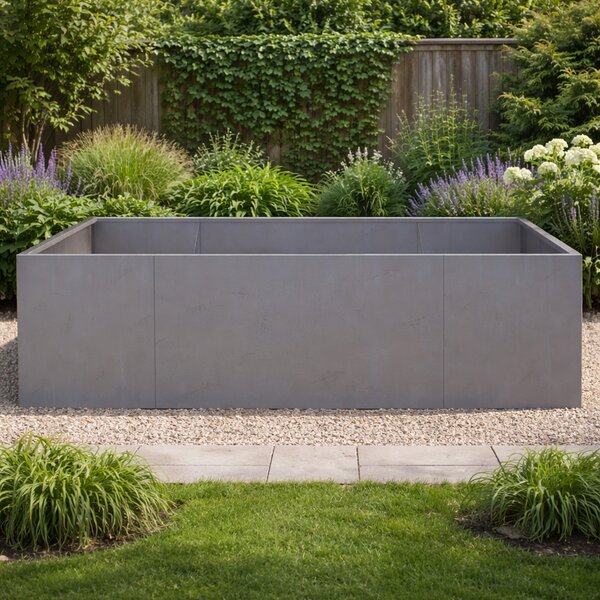 Vyvýšený cortenový záhradný záhon BestBerg BBGR-860CT / 860 l / 200 x 100 x 43 cm / corten