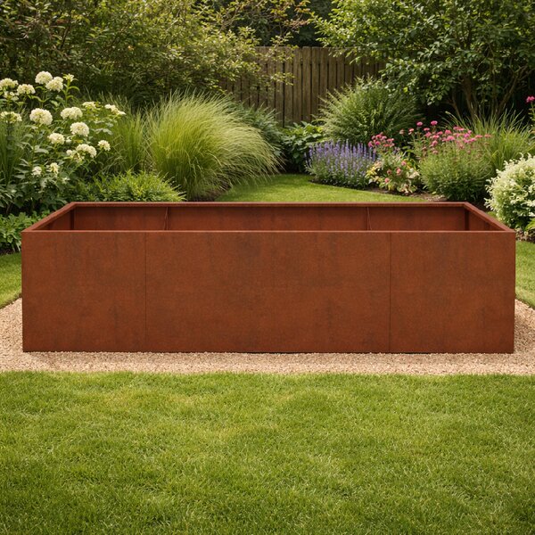 Vyvýšený cortenový záhradný záhon BestBerg BBGR-860CT / 860 l / 200 x 100 x 43 cm / corten