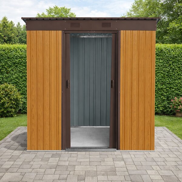 Záhradný domček BestBerg ZD-67RWB / 4,3 m² / 197 × 217 × 202 cm / dekor dreva/hnedá