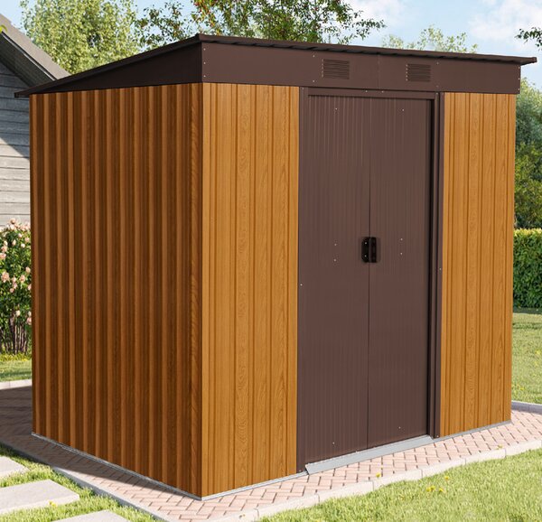 Záhradný domček BestBerg ZD-67RWB / 4,3 m² / 197 × 217 × 202 cm / dekor dreva/hnedá