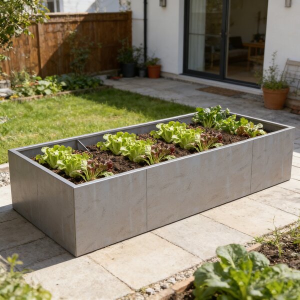 Vyvýšený cortenový záhradný záhon BestBerg BBGR-860CT / 860 l / 200 x 100 x 43 cm / corten
