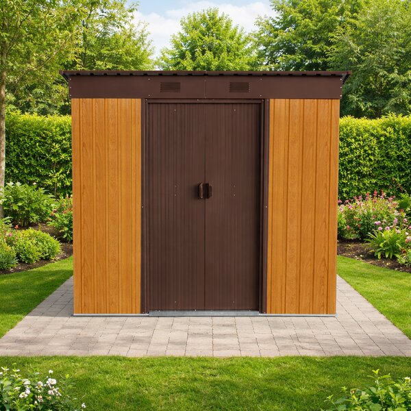 Záhradný domček BestBerg ZD-67RWB / 4,3 m² / 197 × 217 × 202 cm / dekor dreva/hnedá