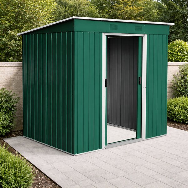 Záhradný domček BestBerg ZD-67GRW / 4,3 m² / 197 × 217 × 202 cm / zelená/biela