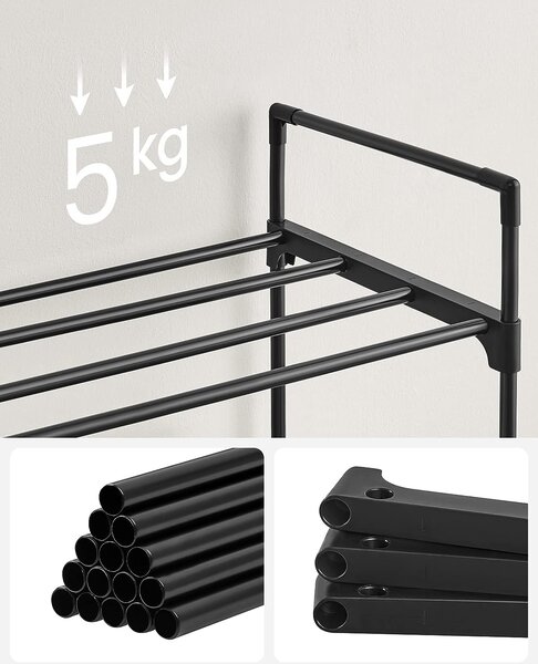 SONGMICS Botník Clarna 92 cm černý