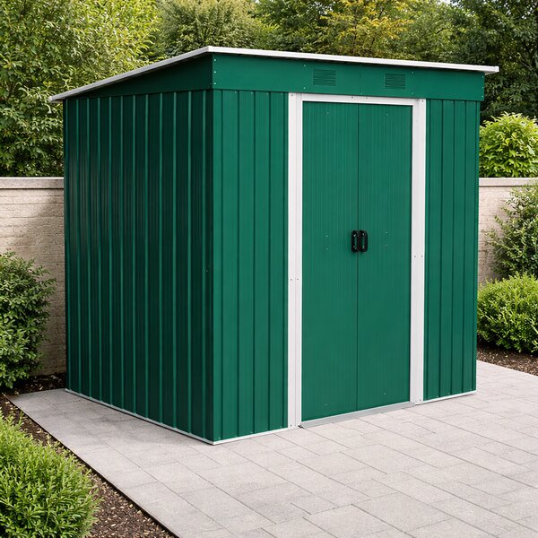 Záhradný domček BestBerg ZD-67GRW / 4,3 m² / 197 × 217 × 202 cm / zelená/biela