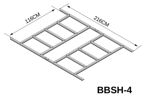 Základňa BBSH-4 pre záhradný domček BestBerg ZDSL-4 / 116 x 216 cm / oceľ / strieborná